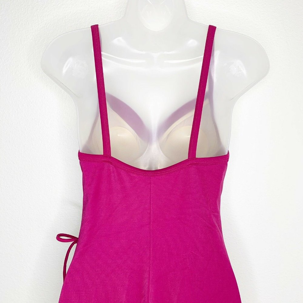 Lands' End 10 Swimsuit One Piece Ruched Raspberry - Picture 9 of 10